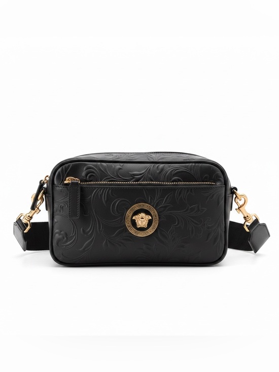 Versace Other - NWT! Versace Black Embossed 3 Way Bag w/ RFID